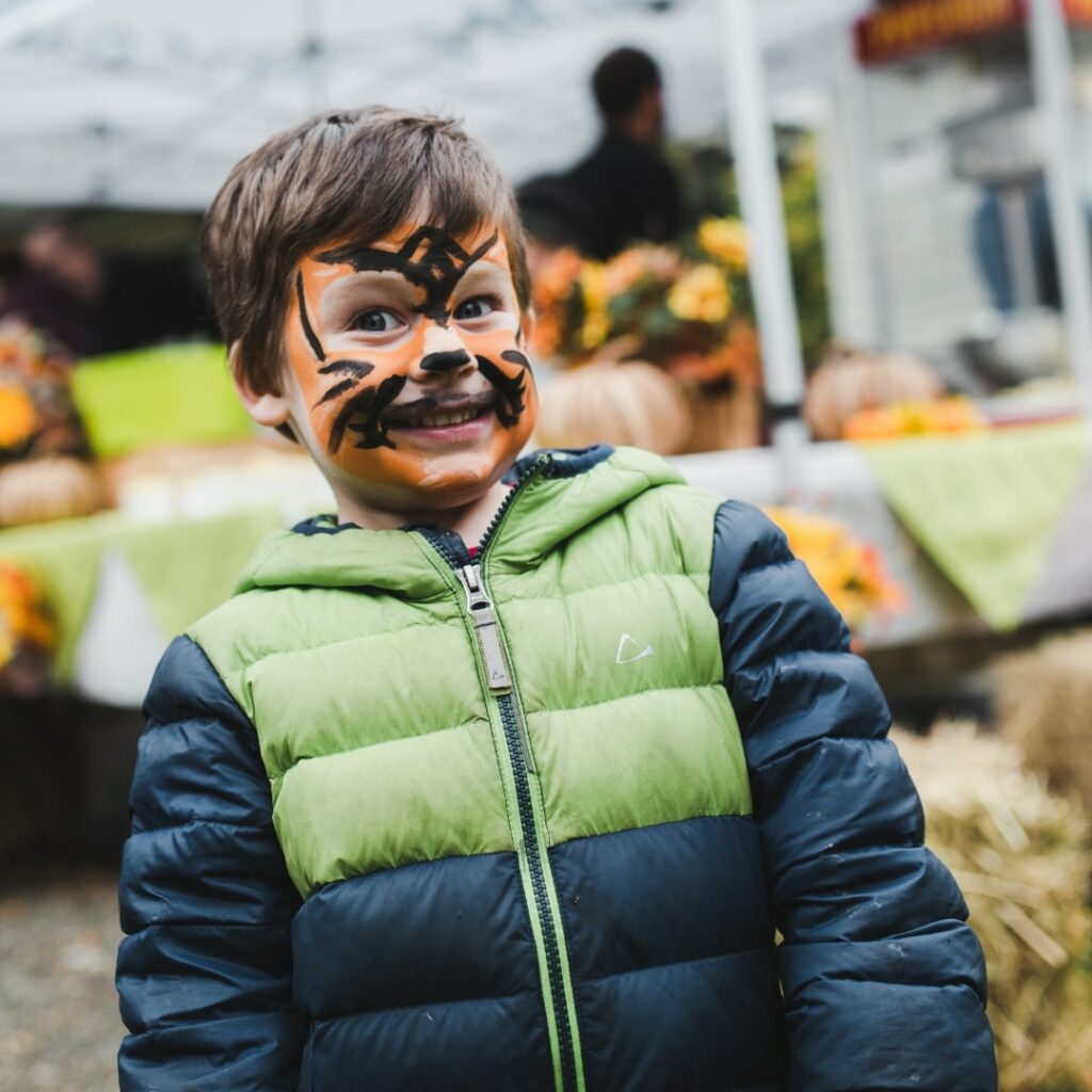 child with facepaint