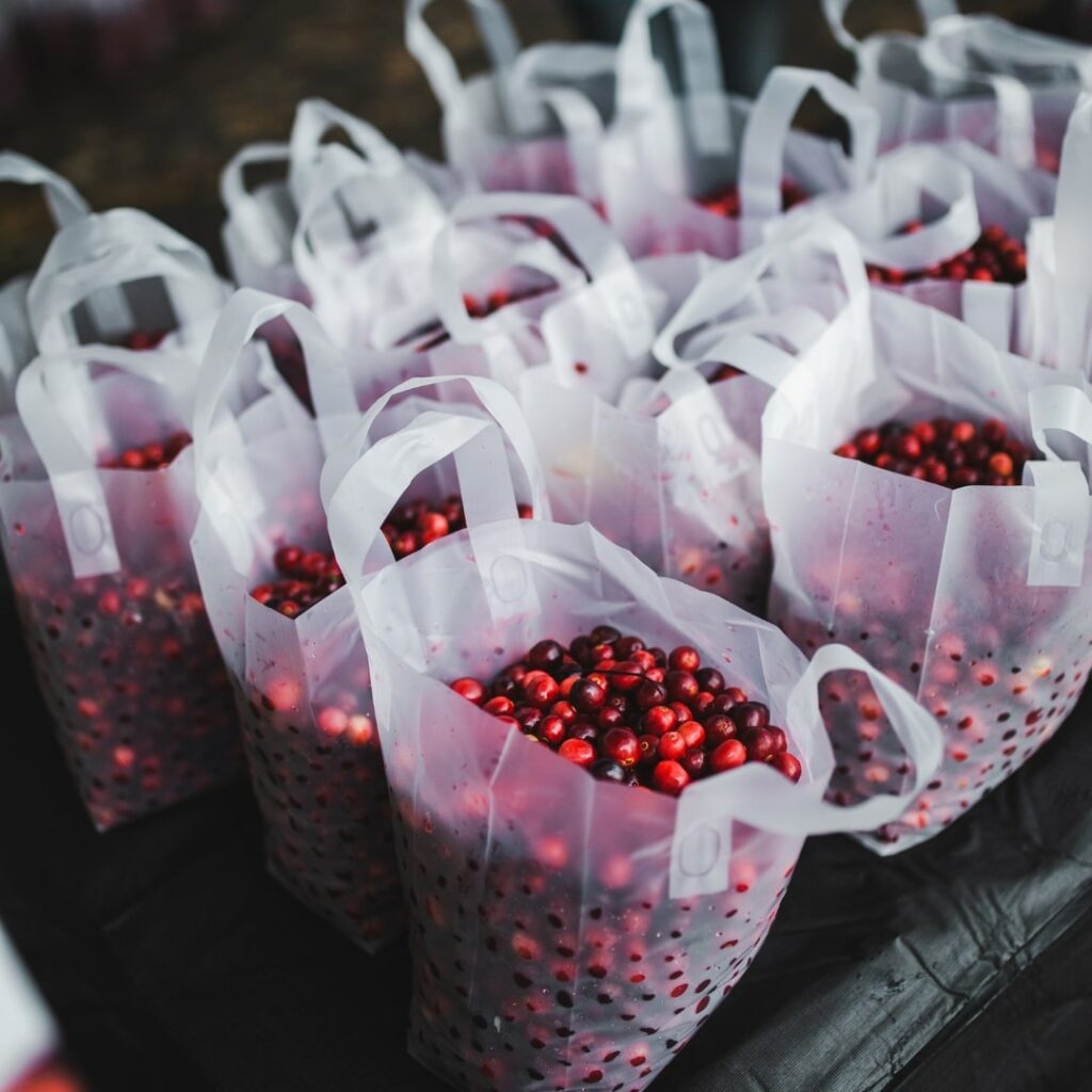 bags of cranberries