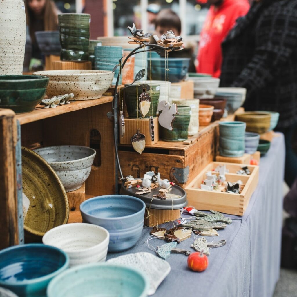 pottery at market