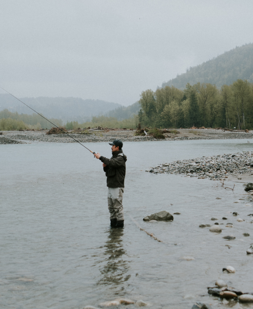 Fishing Man In River